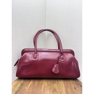 ME TOO - Genuine Leather Satchel - Red